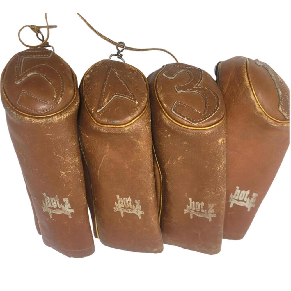Vintage Hot Z Golf Club Head Covers Leather Lot Of 4